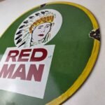 Vintage Tobacco Sign – Porcelain Red Man Chew Gas Pump Display Sign - Image 13