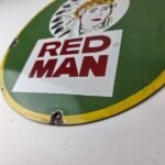 Vintage Tobacco Sign – Porcelain Red Man Chew Gas Pump Display Sign - Image 14
