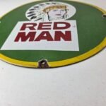 Vintage Tobacco Sign – Porcelain Red Man Chew Gas Pump Display Sign - Image 10