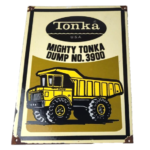 Vintage Tonka Dump Truck Sign – Metal Toy Die Cast Kids Porcelain Gas Pump Sign