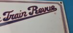 Vintage Toy Train Revue Sign – Railroad Model Trains Porcelain Gas Pump Sign - Image 4