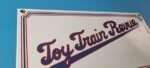 Vintage Toy Train Revue Sign – Railroad Model Trains Porcelain Gas Pump Sign - Image 5