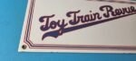 Vintage Toy Train Revue Sign – Railroad Model Trains Porcelain Gas Pump Sign - Image 7