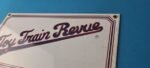 Vintage Toy Train Revue Sign – Railroad Model Trains Porcelain Gas Pump Sign - Image 8