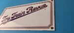 Vintage Toy Train Revue Sign – Railroad Model Trains Porcelain Gas Pump Sign - Image 9
