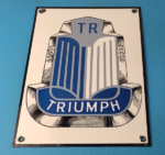 Vintage Triumph Automobiles Sign – Gas Service Dealer Pump Porcelain Sign
