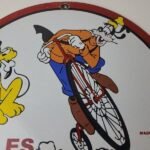 Vintage Triumph Motorcycles Sign – Gas Pump Garage Porcelain Goofy Sign - Image 3
