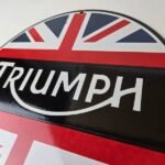 Vintage Triumph Sign – Porcelain Automobiles British Mechanic Gas Oil Pump Sign - Image 12