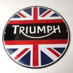 Vintage Triumph Sign – Porcelain Automobiles British Mechanic Gas Oil Pump Sign - Image 15