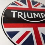 Vintage Triumph Sign – Porcelain Automobiles British Mechanic Gas Oil Pump Sign - Image 6