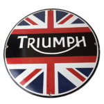 Vintage Triumph Sign – Porcelain Automobiles British Mechanic Gas Oil Pump Sign