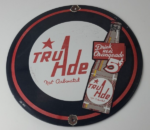 Vintage Tru Ade Sign – Cola Beverage Advertise Soda Bar Gas Pump Porcelain Sign - Image 12