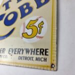 Vintage Ty Cobb Baseball Sign – MLB Candy Michigan Porcelain Gas Sign - Image 14