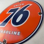 Vintage Union 76 Gasoline Sign – Porcelain Gas Motor Oil Service Pump Sign - Image 13