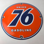 Vintage Union 76 Gasoline Sign – Porcelain Gas Motor Oil Service Pump Sign - Image 15