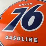 Vintage Union 76 Gasoline Sign – Porcelain Gas Motor Oil Service Pump Sign - Image 4