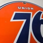 Vintage Union 76 Gasoline Sign – Porcelain Gas Motor Oil Service Pump Sign - Image 5
