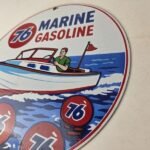 Vintage Union 76 Gasoline Sign – Porcelain Marine Gas Service Pump Sign - Image 13