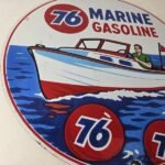 Vintage Union 76 Gasoline Sign – Porcelain Marine Gas Service Pump Sign - Image 6