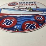 Vintage Union 76 Gasoline Sign – Porcelain Marine Gas Service Pump Sign - Image 10