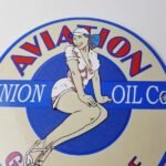 Vintage Union Oil Co Sign – Aviation Gas Service Pump Porcelain Sign - Image 3