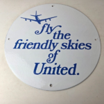 Vintage United Airlines Sign – Aviation Hangar Gas Pump Airplane Porcelain Sign - Image 15