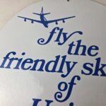 Vintage United Airlines Sign – Aviation Hangar Gas Pump Airplane Porcelain Sign - Image 3