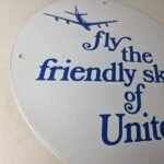 Vintage United Airlines Sign – Aviation Hangar Gas Pump Airplane Porcelain Sign - Image 6