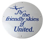 Vintage United Airlines Sign – Aviation Hangar Gas Pump Airplane Porcelain Sign - Image 2