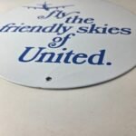 Vintage United Airlines Sign – Aviation Hangar Gas Pump Airplane Porcelain Sign - Image 10