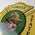 Vintage United States Forest Service Sign – Smokey Bear Porcelain Gas Pump Sign - Image 12