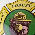 Vintage United States Forest Service Sign – Smokey Bear Porcelain Gas Pump Sign - Image 3