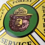 Vintage United States Forest Service Sign – Smokey Bear Porcelain Gas Pump Sign - Image 4