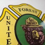 Vintage United States Forest Service Sign – Smokey Bear Porcelain Gas Pump Sign - Image 5