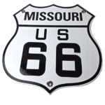 Vintage US Route 66 Missouri Sign – Porcelain Hwy Road Marker Gas Pump Sign - Image 2
