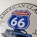Vintage US Route 66 Sign – Porcelain America Classic Gas Station Pump Plate Sign - Image 12