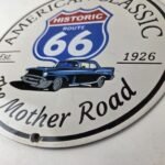 Vintage US Route 66 Sign – Porcelain America Classic Gas Station Pump Plate Sign - Image 14
