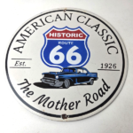 Vintage US Route 66 Sign – Porcelain America Classic Gas Station Pump Plate Sign - Image 15