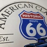 Vintage US Route 66 Sign – Porcelain America Classic Gas Station Pump Plate Sign - Image 5