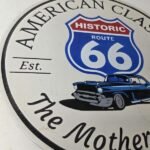 Vintage US Route 66 Sign – Porcelain America Classic Gas Station Pump Plate Sign - Image 6
