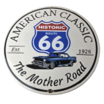 Vintage US Route 66 Sign – Porcelain America Classic Gas Station Pump Plate Sign