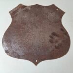 Vintage US Route 66 Sign – Porcelain Highway State Road Marker Gas Pump Sign - Image 3