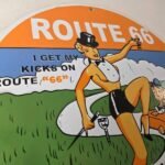 Vintage US Route 66 Sign – Porcelain Las Vegas Show Girl Gas Pump Sign - Image 5