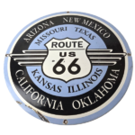 Vintage US Route 66 Sign – Porcelain States Shield Old Road Gas Pump Sign