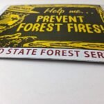 Vintage USA Forest Service Sign – Smokey the Bear Hiking Gas Porcelain Sign - Image 14