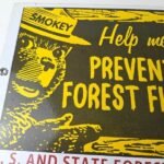 Vintage USA Forest Service Sign – Smokey the Bear Hiking Gas Porcelain Sign - Image 3