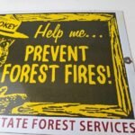 Vintage USA Forest Service Sign – Smokey the Bear Hiking Gas Porcelain Sign - Image 4