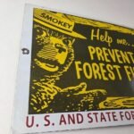 Vintage USA Forest Service Sign – Smokey the Bear Hiking Gas Porcelain Sign - Image 9