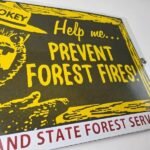 Vintage USA Forest Service Sign – Smokey the Bear Hiking Gas Porcelain Sign - Image 10