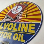 Vintage Valvoline Motor Oil Sign – Gas Service Station Porcelain Ad Sign - Image 13